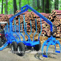 Remorque hydraulique de bois du tracteur 8T avec la grue